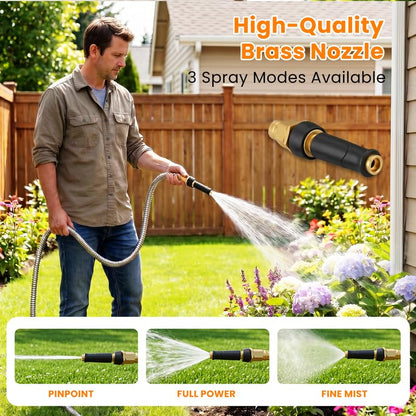 Rosy Earth Metal Garden Hose 50 FT, 304 Stainless Steel Water Hose - size: 50FT