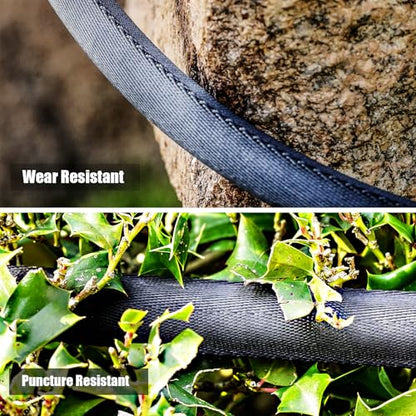Non-Expandable Garden Hose 25feet, with 10 Function Hose Nozzle, Tough & Flexible, Lightweight, Crush Resistant Fittings, Kink & Tangle Free, Rust Proof - size: 25FT