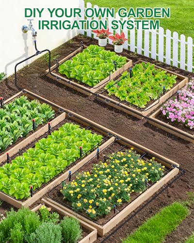 Drip Irrigation System for Garden, 115FT Tubing - size: 115FT