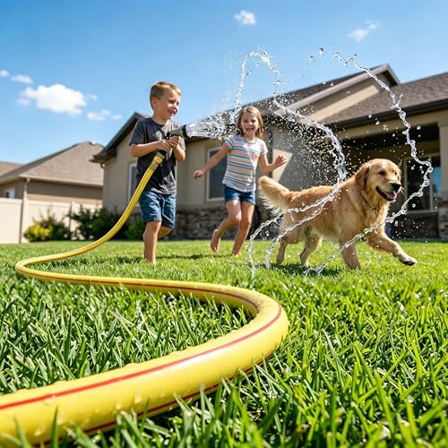 5 ft 3/4” Short Leader Garden Hose, Solution4Patio, Male to Female Fittings - color: Yellow/Red, size: 3/4 in. x 5 ft.