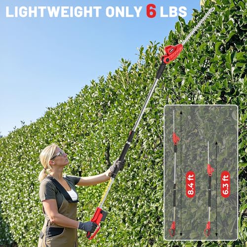HEINPRO Cordless Pole Hedge Trimmer Compatible with Milwaukee M18 Battery