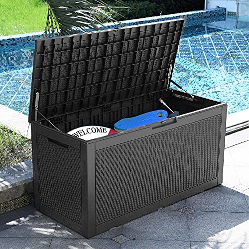 YITAHOME 100 Gallon Large Deck Box - color: Dark Gray