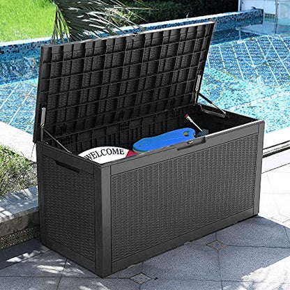 YITAHOME 100 Gallon Large Deck Box - color: Dark Gray