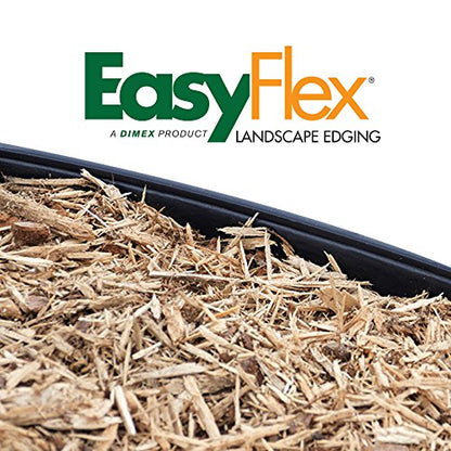EasyFlex No-Dig Landscape Edging with Anchoring Spikes, 1.5 in. Tall Straight Top Plastic Garden Border, 40 Foot Kit, Black - style: 40 ft traditional