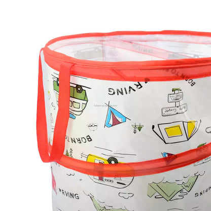 Portable 30 Gallon Pop-Up Trash Can for Camping - Collapsible, Lightweight, Easy Setup