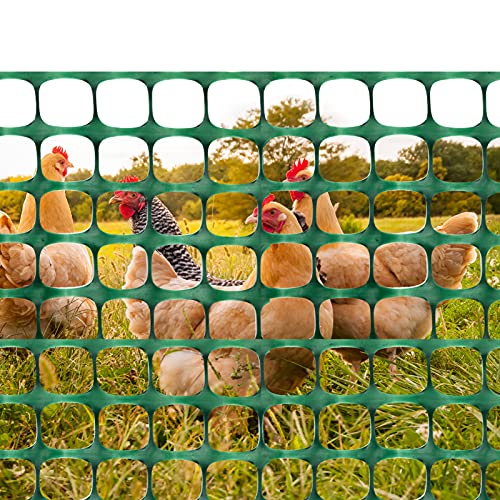 DOEWORKS Plastic Safety Fence, 4 ft x 100 ft Barrier Netting, Green - color: Green