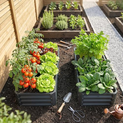 Outsunny 4' x 2' x 1' Galvanized Raised Garden Bed, Gray - color: Gray