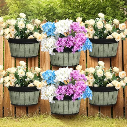 Layhit 6 Pcs Wall Hanging Planters, 10 Inches, Grey Green, Brown, Black - color: Grey Green, Brown, Black, size: 10 Inches