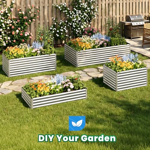 Quictent Galvanized Tall Raised Garden Bed 6x3x2 Ft - color: Silver, size: 6x3x2 ft
