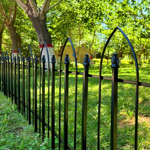 Thealyn Garden Fence 32" H x 24" W (5 Panels, Total 10 ft) - size: 32″ H x 10 ft (5 Panels) Without Gate Latch
