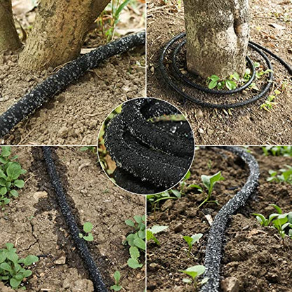 AIODE 5/8" 25 FT Round Soaker Hose for Garden Lawn Vegetable Tree Watering - size: 25FT 5/8"