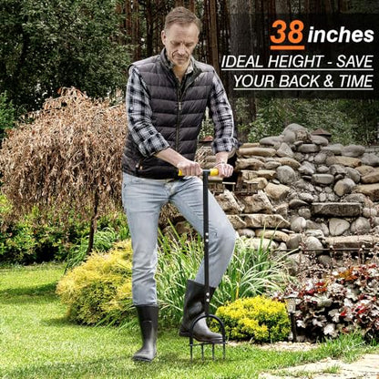 Colwelt Aerator Lawn Tool, Manual Lawn Grass Aerator with Rugged Wide Spike