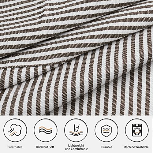 NLUS 2 Pack Cooking Aprons for Women with Pockets, Adjustable Kitchen Bib Aprons Chef Aprons for Women Men(Brown Pinstripes) - color: Taupe