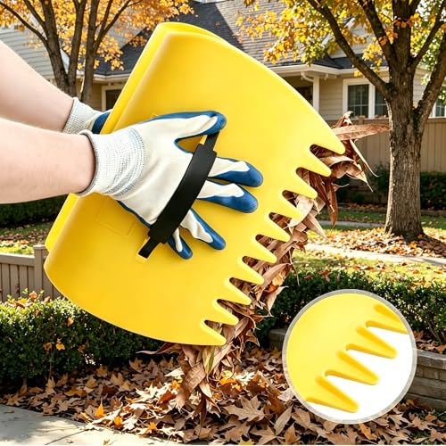 2 Sets Leaf Scoops Hand Rakes, Lightweight Plastic Leaf Grabbers