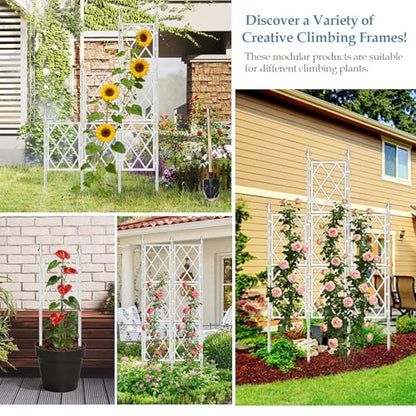 5.25FT White Garden Trellis for Climbing Plants Outdoor - color: White