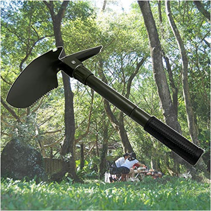 HongK- Green Hiking Multi-Functional Military Folding Shovel Survival Spade Emergency Green [P/N: ET-Shovel001] - color: Green, size: Small Size