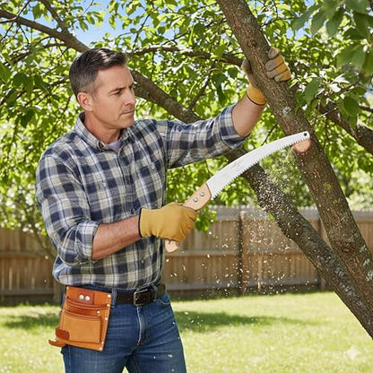 Jameson HS-13TE-WH 13" Tri-Cut Hand Saw with Wood Handle – Professional-Grade Pruning Saw for Clean, Precise Cuts