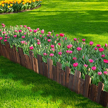 Bucherry 2 Pcs Wood Garden Edging Border No Digging Landscape Edging