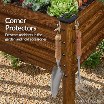 Best Choice Products 72x24x30in Non Toxic Galvanized Raised Garden Bed, Metal Elevated Planter Box, Vegetable Garden, 100% Non Toxic Materials - Dark Brown Wood Grain - color: Dark Brown Wood Grain, size: 72x24x30in