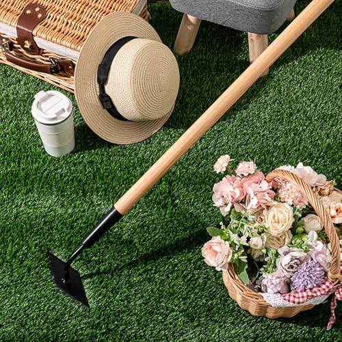2 Pcs 55 Inch Hoe Garden Tool Diamond Head Heavy Duty Long Handle Weeding Tool Push Pull Action Stirrup Hula Hoe with Forged Steel 4 Sharp Edges for Digging Hoeing Loosing Soil