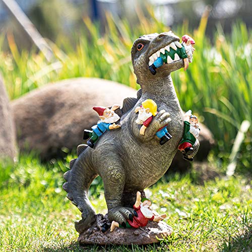 SOWSUN 14" Garden Gnomes Statue Dinosaur Outdoor Decor Gifts for Women - size: 14“ Dinosaur