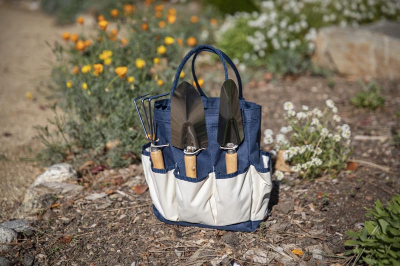 Picnic TIME Disney Mickey Mouse & Minnie Mouse Garden Bag with Tool Set, Garden Tool Organizer Bag, Gardening Tools Gifts for Women and Men, (Navy Blue with Beige Accents) - color: Disney Mickey Mouse & Minnie Mouse - Navy Blue with Beige Accents