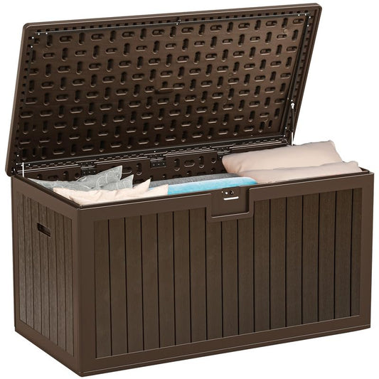 YITAHOME XL 180 Gallon Large Deck Box - color: Brown, size: 180 Gallon