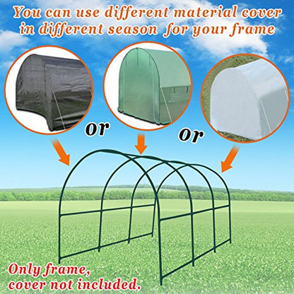 Greenhouse Replacement Frame for 12'X7'X7' Larger Hot Garden House , Support Arch Frame Climbing Plants/Flowers/Vegetables (12'X7'X7') - size: 12'X7'X7'