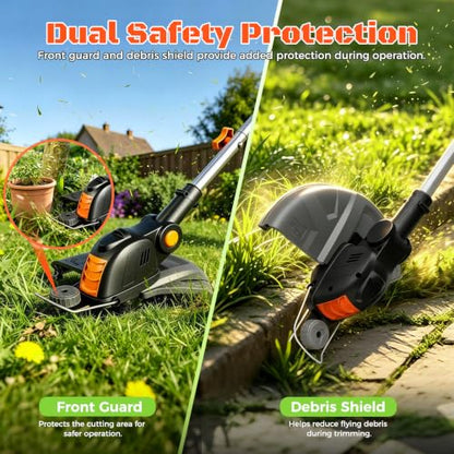 Electric Weed Wacker Eater String Trimmer Weed Whacker Battery Operated 21V - color: Black and Orange