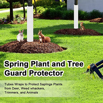 Corrugated Tree Guards, 2pcs Rigid PP Tree Trunk Bark Protectors Sleeve - style: 2Pcs