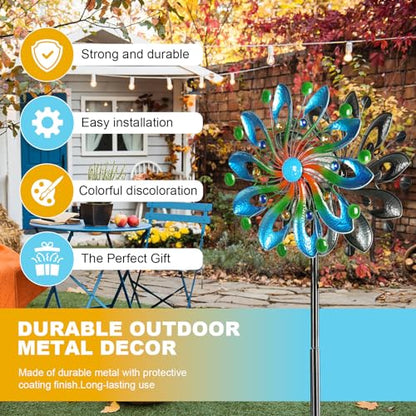 MLKNK Wind Spinners for Yard and Garden - Wind Sculptures & Spinners - size: navy blue