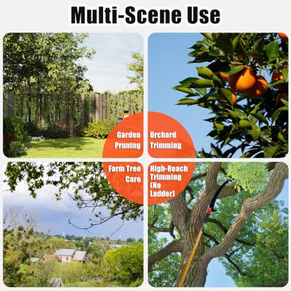 30FT Manual Pole Saw for Tree Trimming, Extendable Tree Pruner