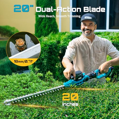 SEESII 2-in-1 Pole & Hedge Trimmer Cordless,20" Electric Bush Trimmer 8.5ft