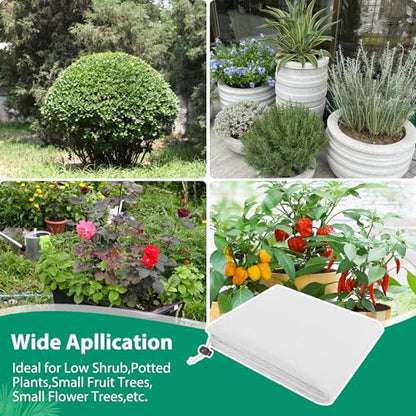 4 Pack Shrub Plant Covers Freeze Protection for Winter, 23.6"X39.4", White - size: 4PCS-23.6" X 39.4"-White