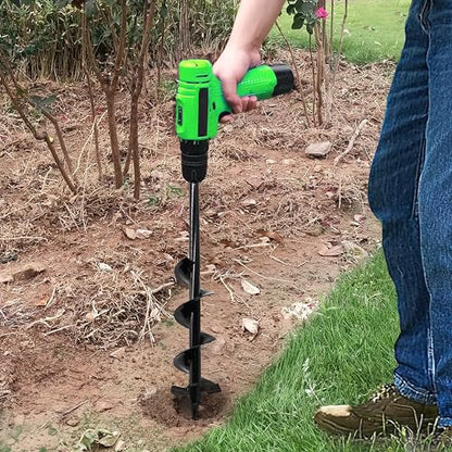 Auger Drill Bit for Planting - 4"X24" Heavy-Duty Auger Post Hole Digger for Fence- 3/8" Hex Drive Drill
