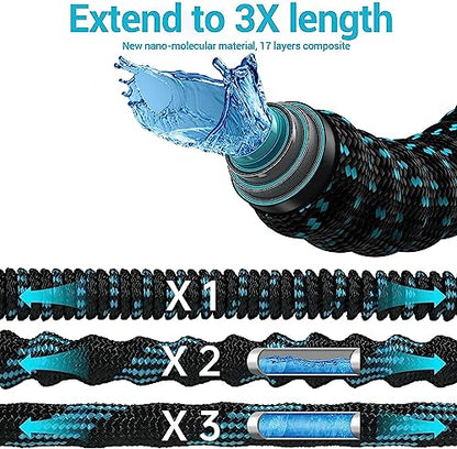 100 ft Expandable Garden Hose-Expanding Water Hoses-Flexible Retractable Garden Hoses,Less Kink & Tangle Car Washing Pipe Garden Hose for Yard, Outdoor,Expandable Garden Hose
