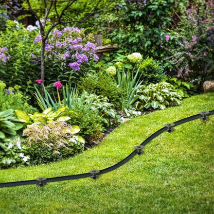 Chumia Garden Hose Guide Stakes, 10 Inch Metal Spike, Black, 2 Pieces - color: Black