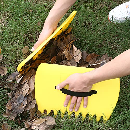 G-BAR Leaf Grabber Set Paw Handheld Hazelnut Leaf Scoop Fast Lawn Remove Fallen Collection Great Tool Lawn Claw Leaf Blade Used to Pick Up Leaves, Grass Clippings, Trash (Yellow)