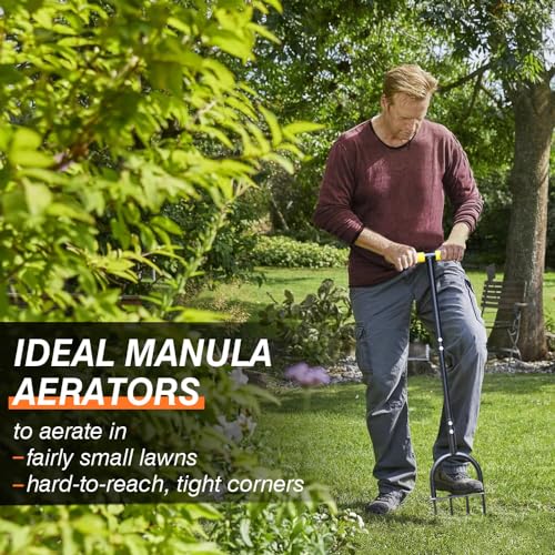 Colwelt Aerator Lawn Tool, Manual Lawn Grass Aerator with Rugged Wide Spike