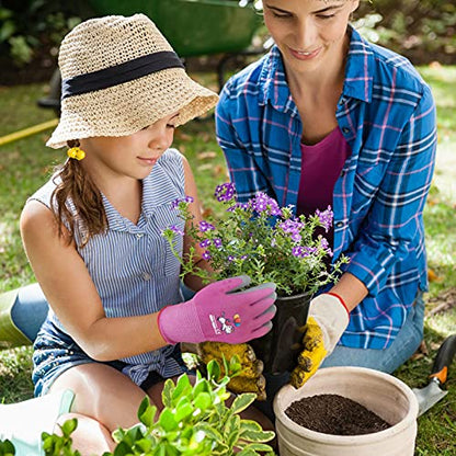 Kids Gardening Gloves, Latex Coated Toddler Yard Gloves, 1 Pairs (5-7 YRS) - color: Green Bee (Pack of 1), size: XX-Small
