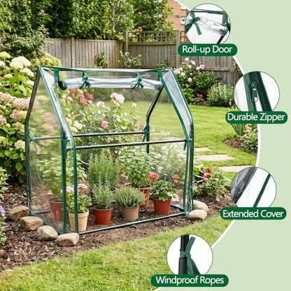 Mini Greenhouse with Waterproof Pad, 36"×18"×33" Tabletop Small Greenhouse for Indoor Outdoor Seed Starting, Portable Plant Cover Tent for Seedlings, Germination, Plant Protection - size: 36" x 18" x 33"