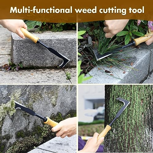 Crack Weeder Puller Tool Long Handle, Adjustable Crevice Weeding Remover Tool 29", Manual Sidewalk Crack Weeder Stand up Grass Weed Puller Cutter Tool for Yard Driveway