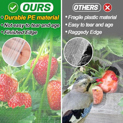 Alphatool 4x10ft Garden Netting, Ultra Fine Mesh Plant Covers - size: 4 x 10 ft