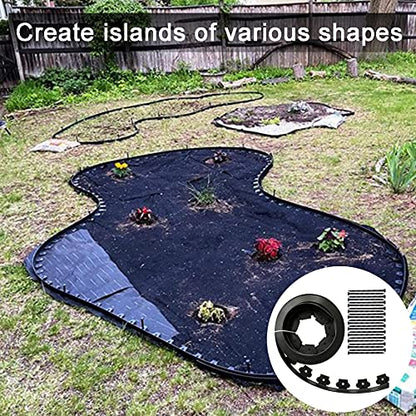 2" x 20' Plastic Landscape Edging Border Black, 20 Spikes - size: 2 in, 20 ft