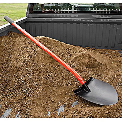 A.M. Leonard Round Point Shovel, 48 Inch Tubular Alloy Steel Handle