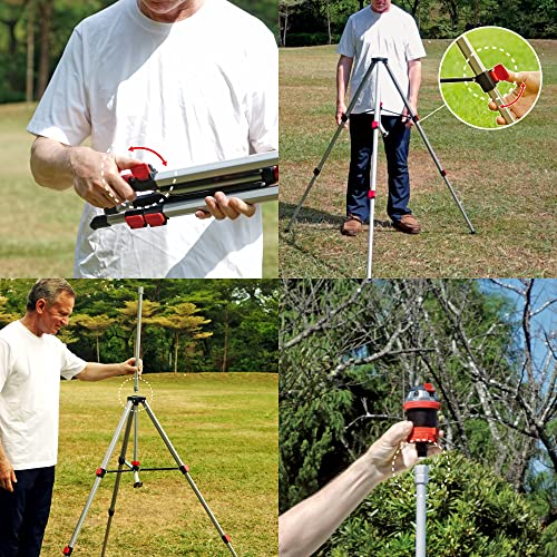 Eden 94156 PRO Metal Telescoping Tripod Adjustable 6-Pattern Mobile Rotary Gear Drive Garden Sprinkler for Yard W/Premium Quick Connect Starter Set - style: Telescoping Metal Tripod