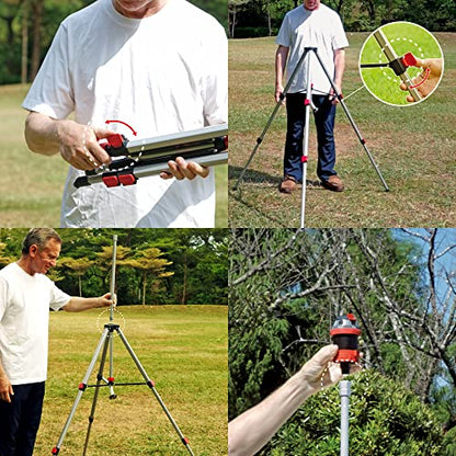 Eden 94156 PRO Metal Telescoping Tripod Adjustable 6-Pattern Mobile Rotary Gear Drive Garden Sprinkler for Yard W/Premium Quick Connect Starter Set - style: Telescoping Metal Tripod