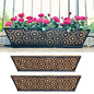 LaLaGreen Window Boxes Planters for Outdoor Plants (24 Inch, 2 Pack) Large Fence Hanging Planter Metal Deck Railing Flower Box with Coco Liner, Trendy Horse Troughs Balcony Pots Patio Porch Over Rail - size: 24" (61cm) x 2 pack