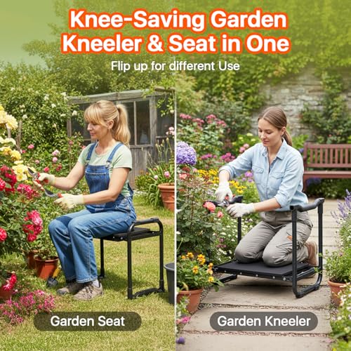 Garden Kneeler and Seat Heavy Duty, Wider and Thicker Kneeling Pad Stool