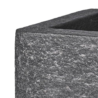 24" Rectangular Outdoor Planter - Handmade Fiberglass Planter - color: Charcoal Gray, size: Small